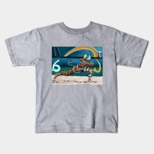 Cat Warrior Playing Volleyball Fantasy Artwork Kids T-Shirt